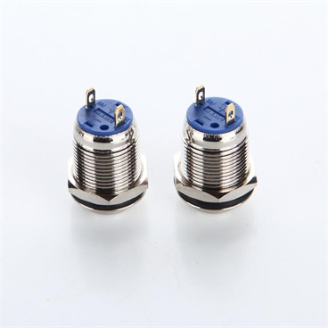 Chrome 16mm Push Button Switch – 12V 3A, Latching, Illuminated, IP65 IK10 (UK Stock)