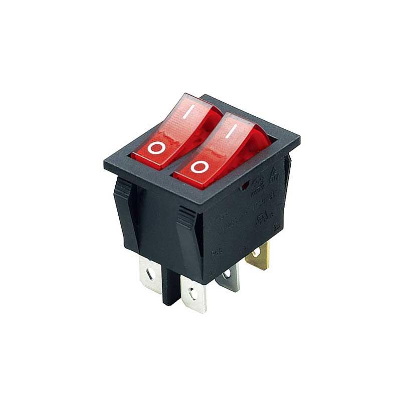 DPST ON-OFF Rocker Switches With Red/Green LED Light