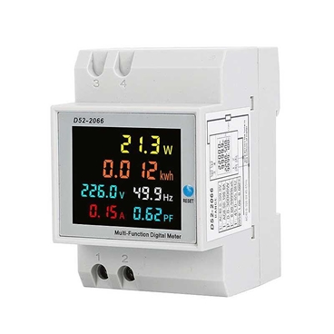 Din Rail Digital Energy Meter Wattmeter AC 40-300V 0-100A Ammeter Voltmeter